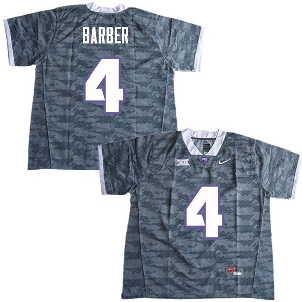 Men #4 Taye Barber TCU Horned Frogs College Football Jerseys Sale-Gray - Click Image to Close